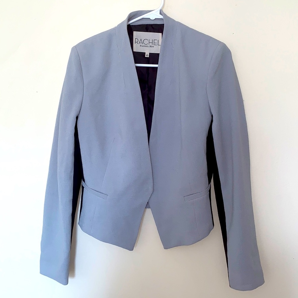 Rachel Roy light gray & black women’s blazer 8